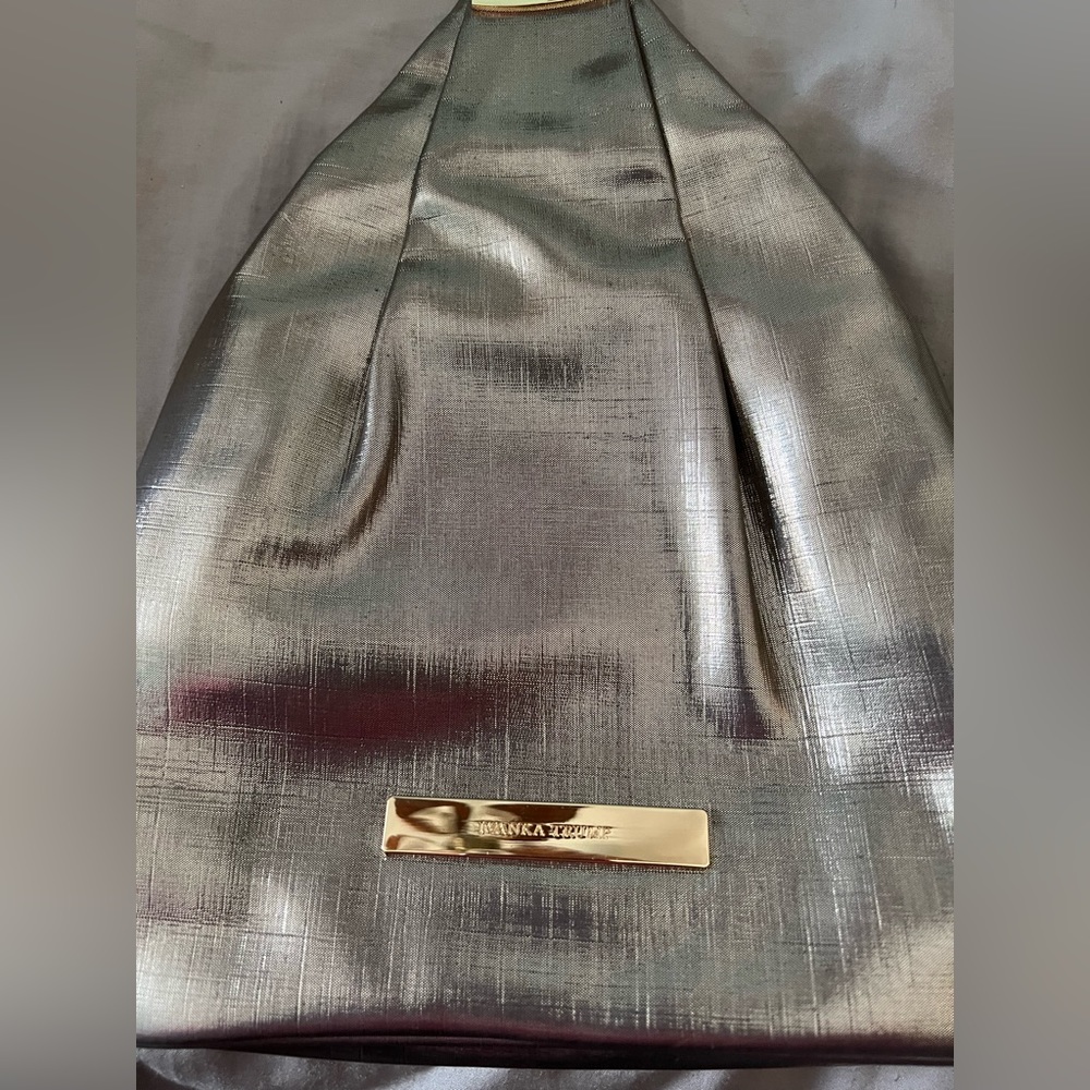 Ivanka Trump Formal Evening Bag Platinum Vivian Metallic Chain Handle